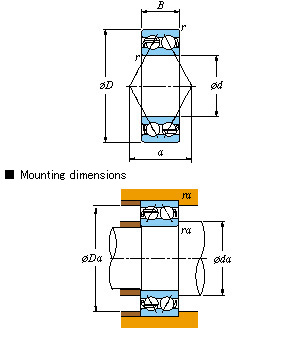 5312 Double Row Angular Contact Ball Bearing d60 D130