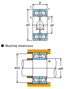 7036BDF FY Face to Face Angular Contact Ball Bearing d180 D280