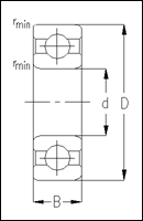 16008 Deep Groove Ball Bearing d40 D68