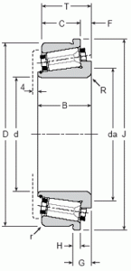 126080X/126133XC Flanged Cup (C Type) Roller Bearing d80.962 D133.35 T30.16