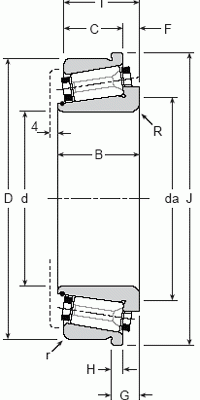 120057X/120110C Flanged Cup (C Type) Roller Bearing d57.15 D110 T30.16